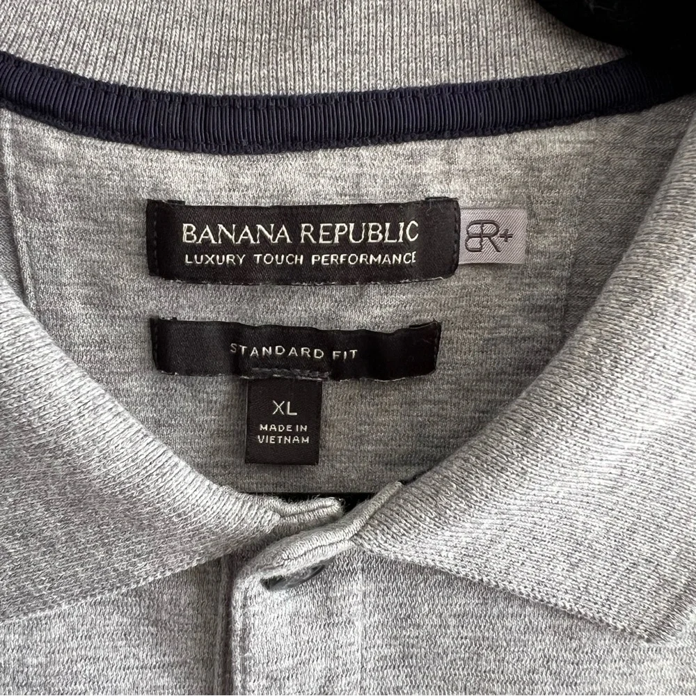 Banana Republic Polo Gray Luxury Touch‎ Men’s Short Sleeve T Shirt Size XL